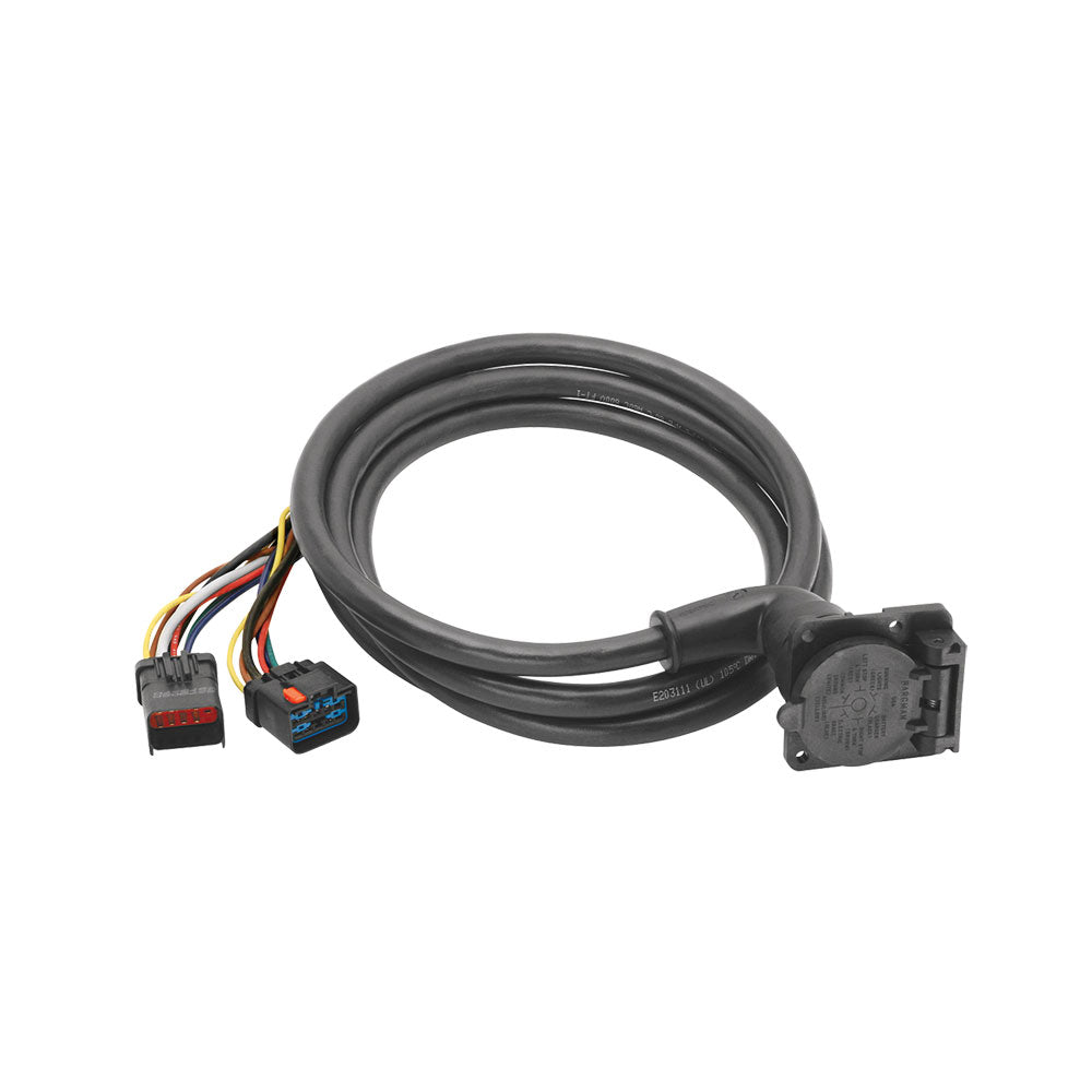 Wiring harness for 5th wheel or camper towing with 7 way socket