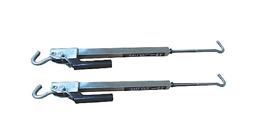 Image of Torklift FastGun polished stainless steel truck camper tiedowns.