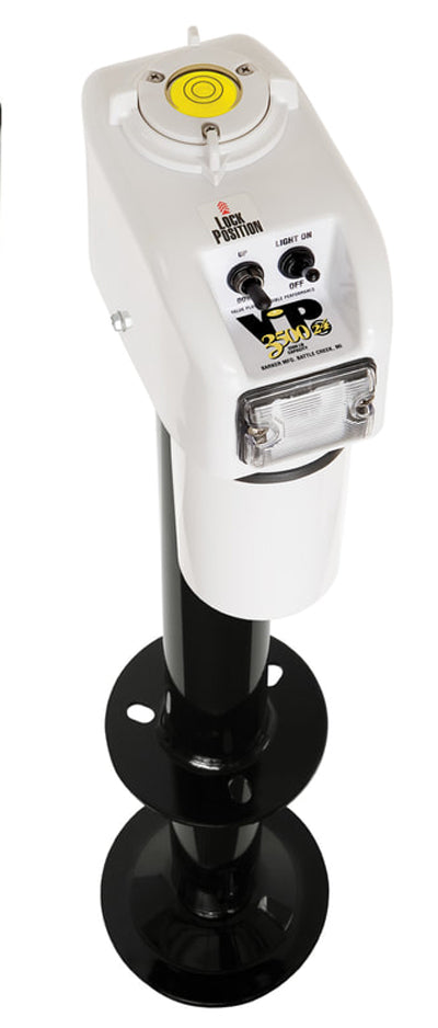 Barker VIP 3500 Lb. 18" Lift White 12V Power Trailer Jack 30828