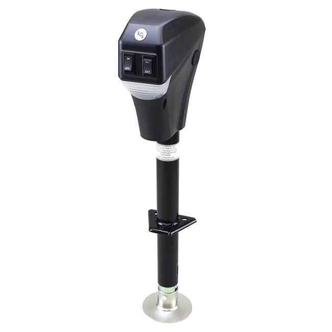 Lippert Components 3,500 lb. capacity electric trailer jack.