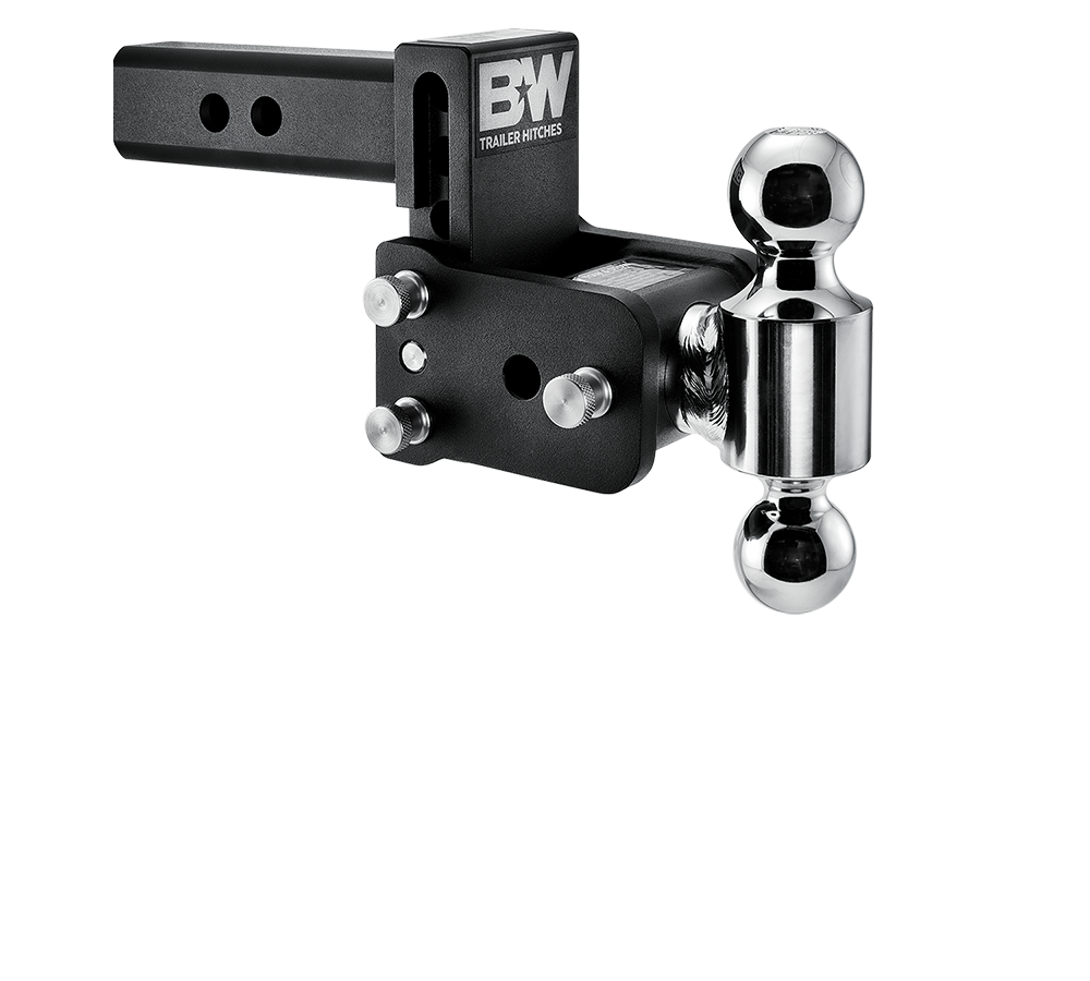 B&W Tow & Stow adjustable 2 inch shank receiver hitch ball mount