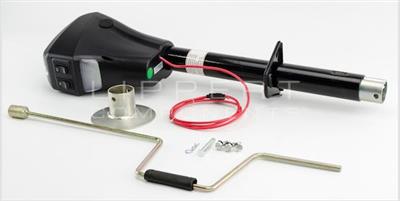 The Lippert Components 3,500 Pound capacity Power Tongue Jack makes lifting and lowering an RV travel trailer easy.